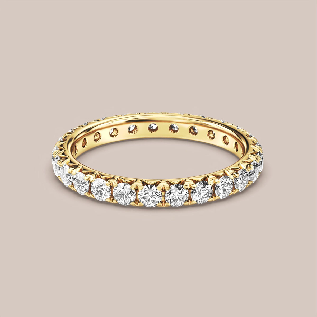 French Set Pave Diamond Band Full Eternity