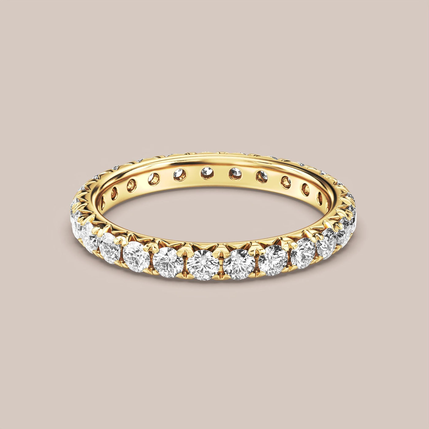 French Set Pave Diamond Band Full Eternity