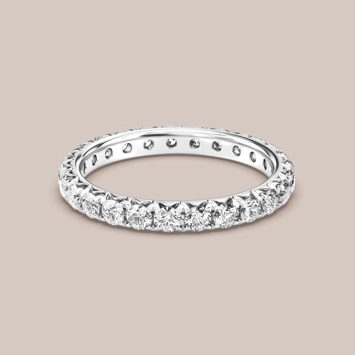 French Set Pave Diamond Band Full Eternity