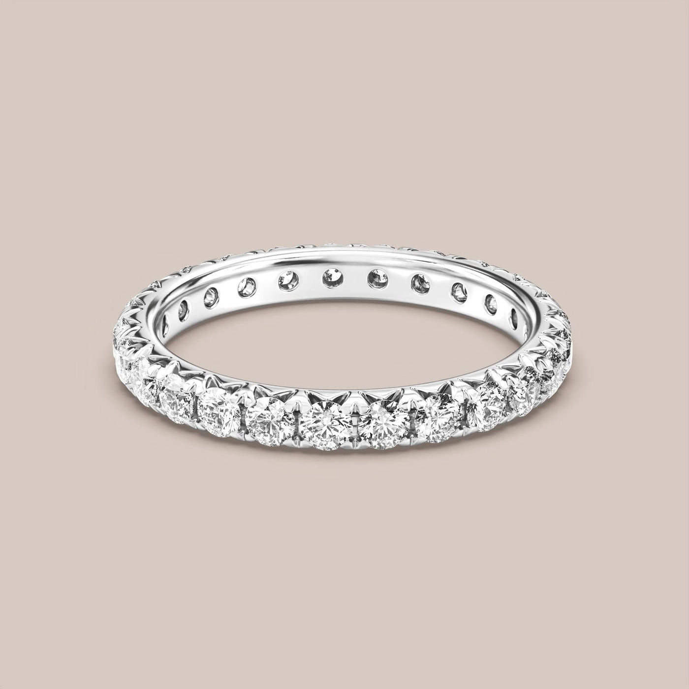 French Set Pave Diamond Band Full Eternity