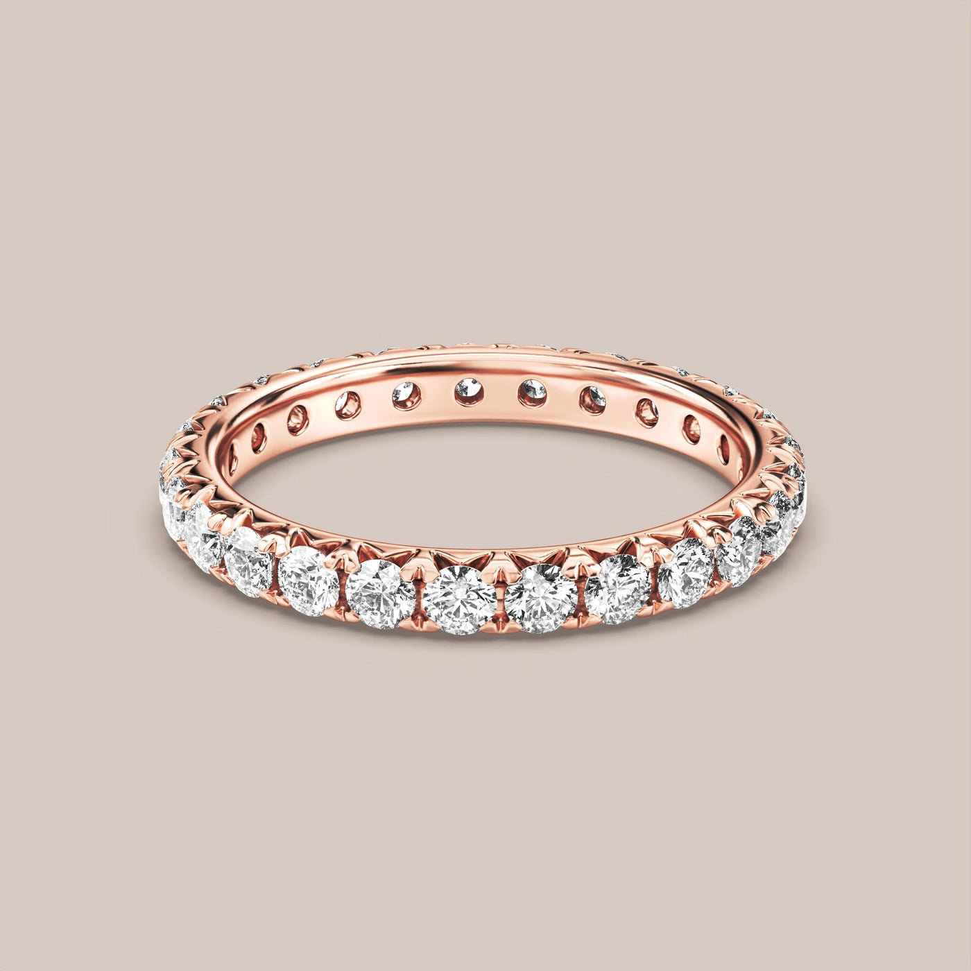 French Set Pave Diamond Band Full Eternity