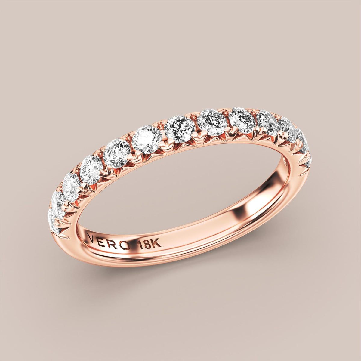French Set Pave Diamond Band Half Eternity