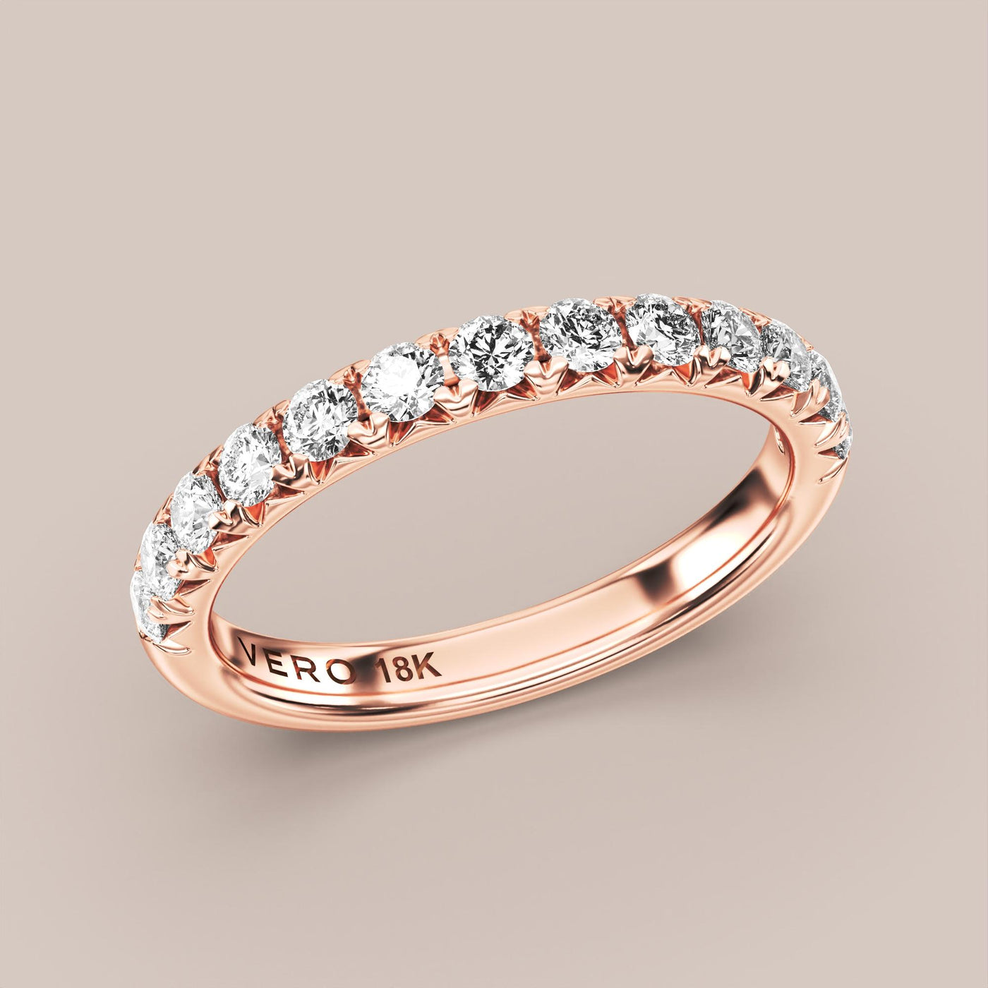 French Set Pave Diamond Band Half Eternity