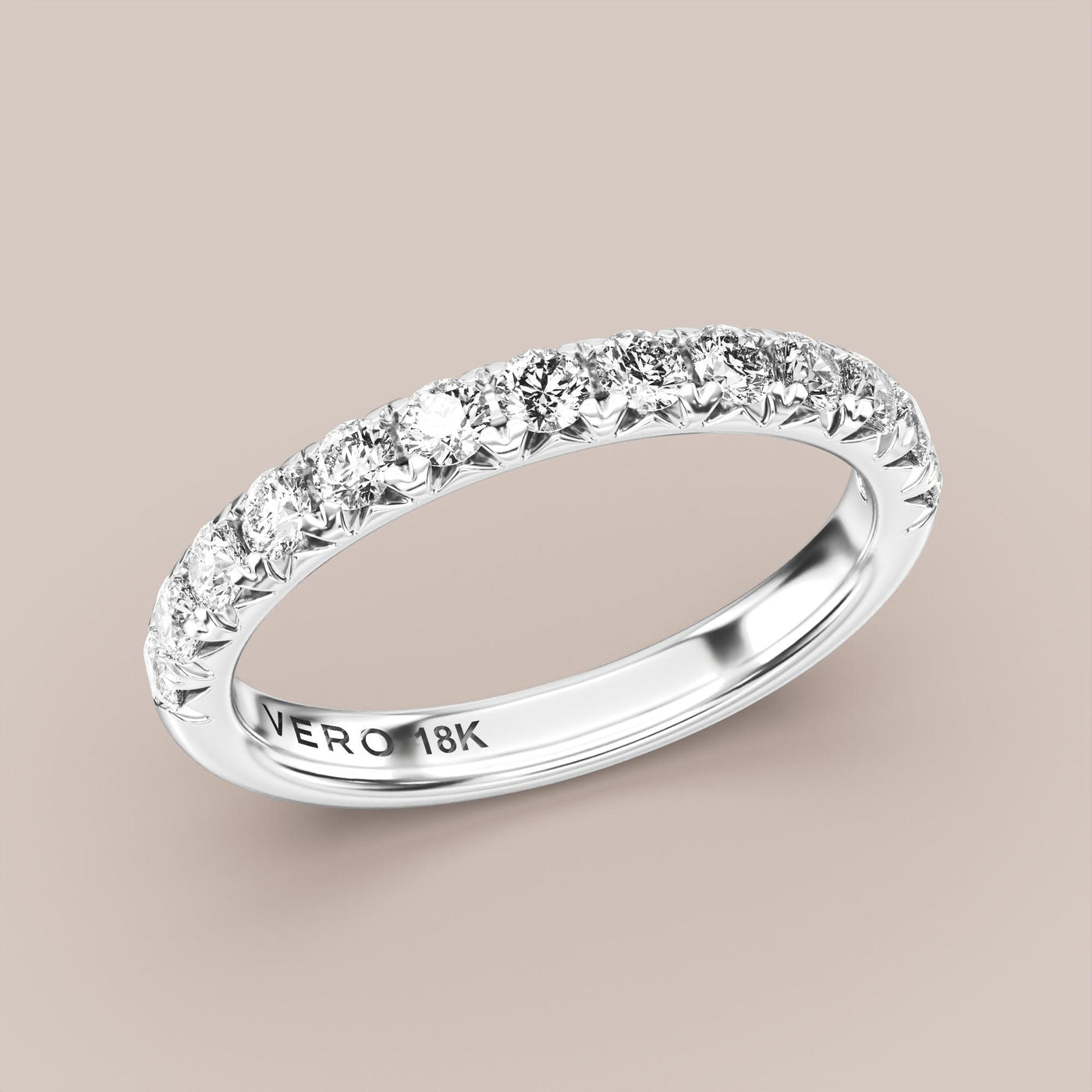 French Set Pave Diamond Band Half Eternity