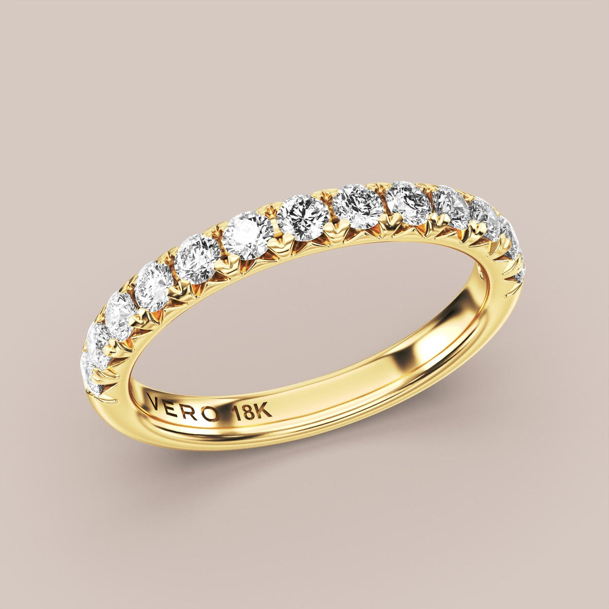 French Set Pave Diamond Band Half Eternity