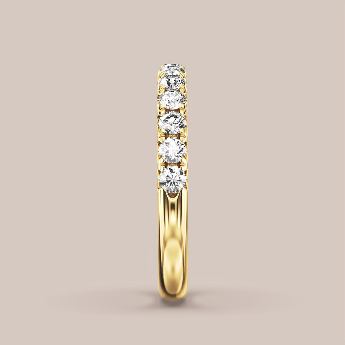 French Set Pave Diamond Band Half Eternity