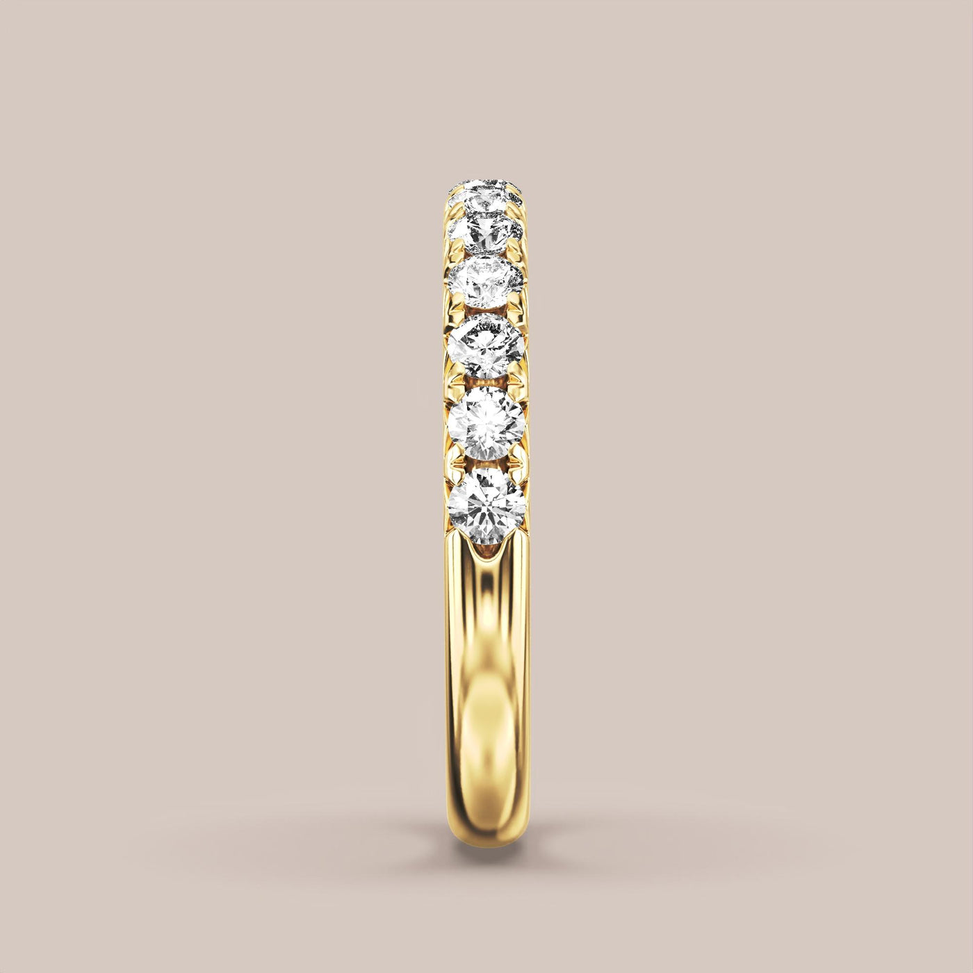 French Set Pave Diamond Band Half Eternity