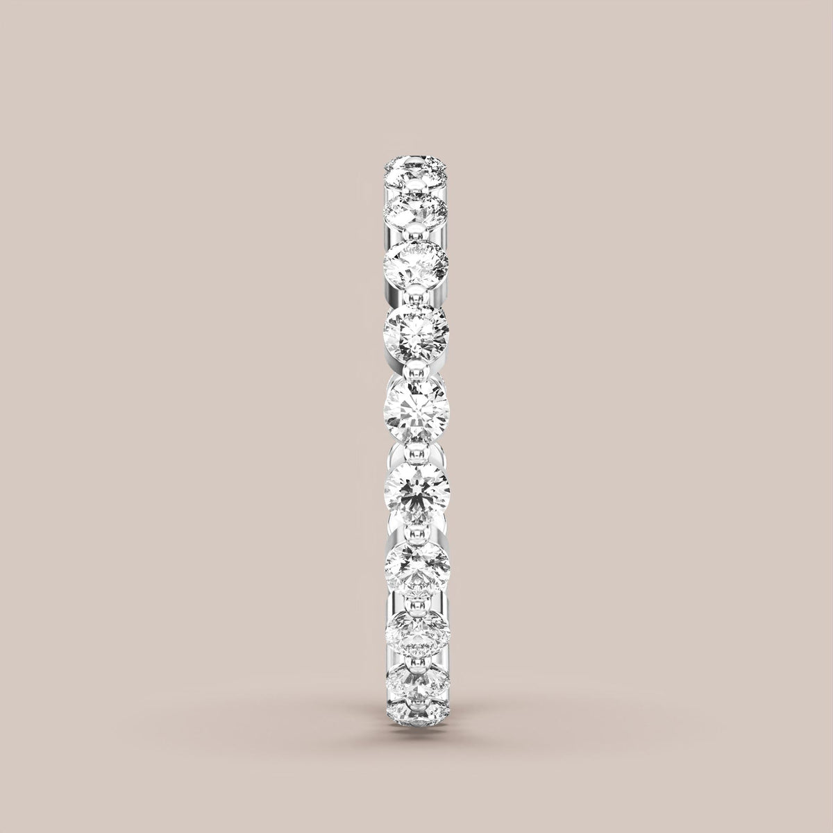 Single Prong Shared Diamond Band Full Eternity
