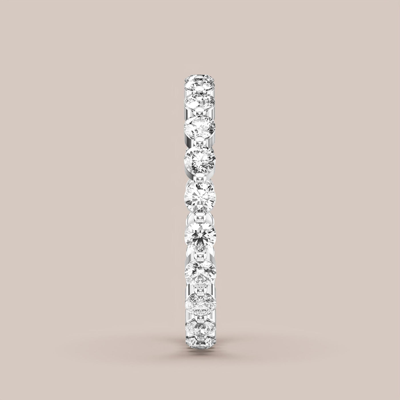 Single Prong Shared Diamond Band Full Eternity