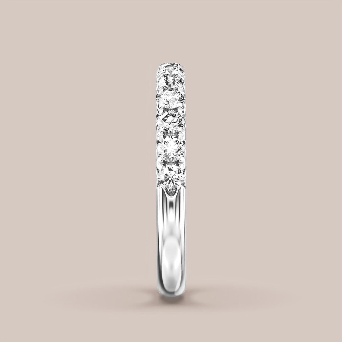 French Set Pave Diamond Band Half Eternity