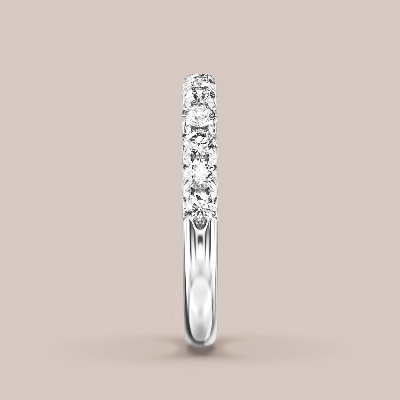 French Set Pave Diamond Band Half Eternity