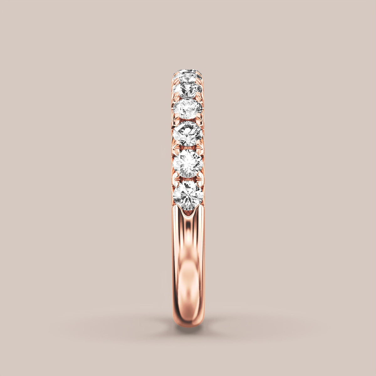 French Set Pave Diamond Band Half Eternity