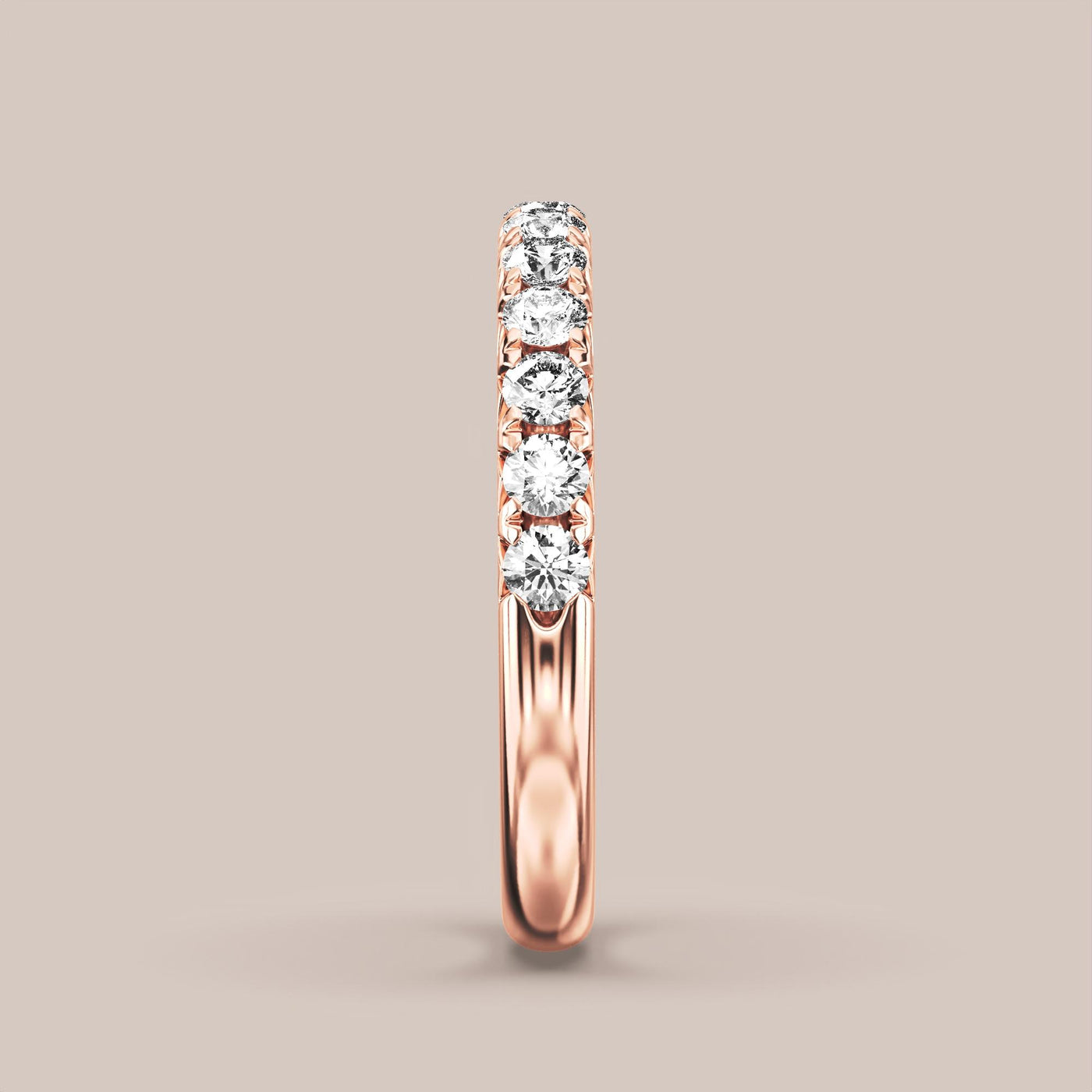 French Set Pave Diamond Band Half Eternity