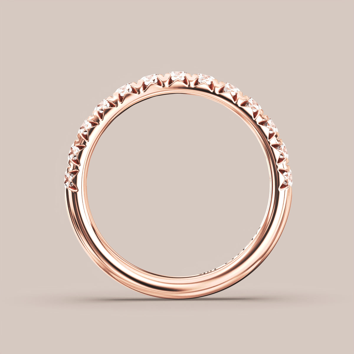 French Set Pave Diamond Band Half Eternity