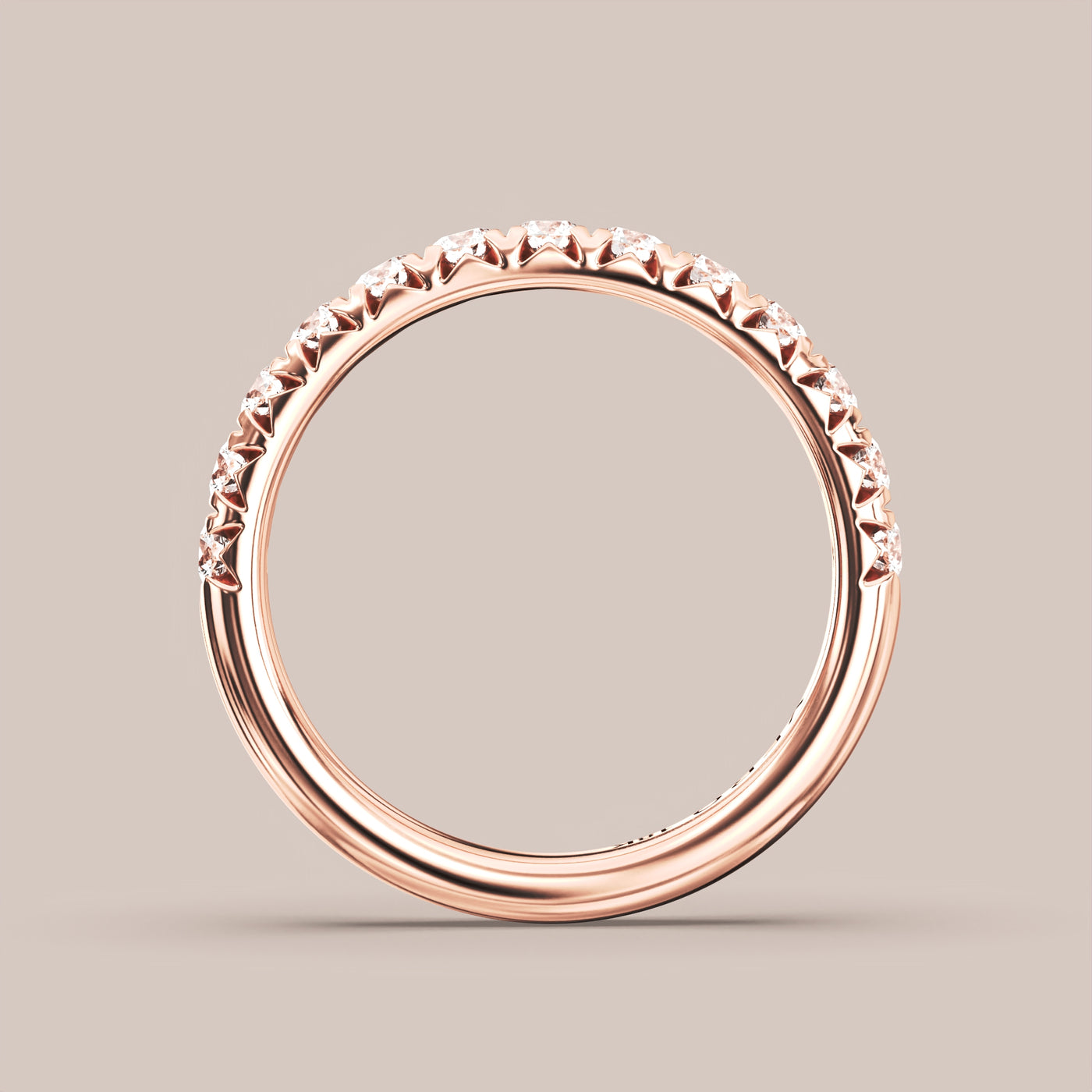 French Set Pave Diamond Band Half Eternity