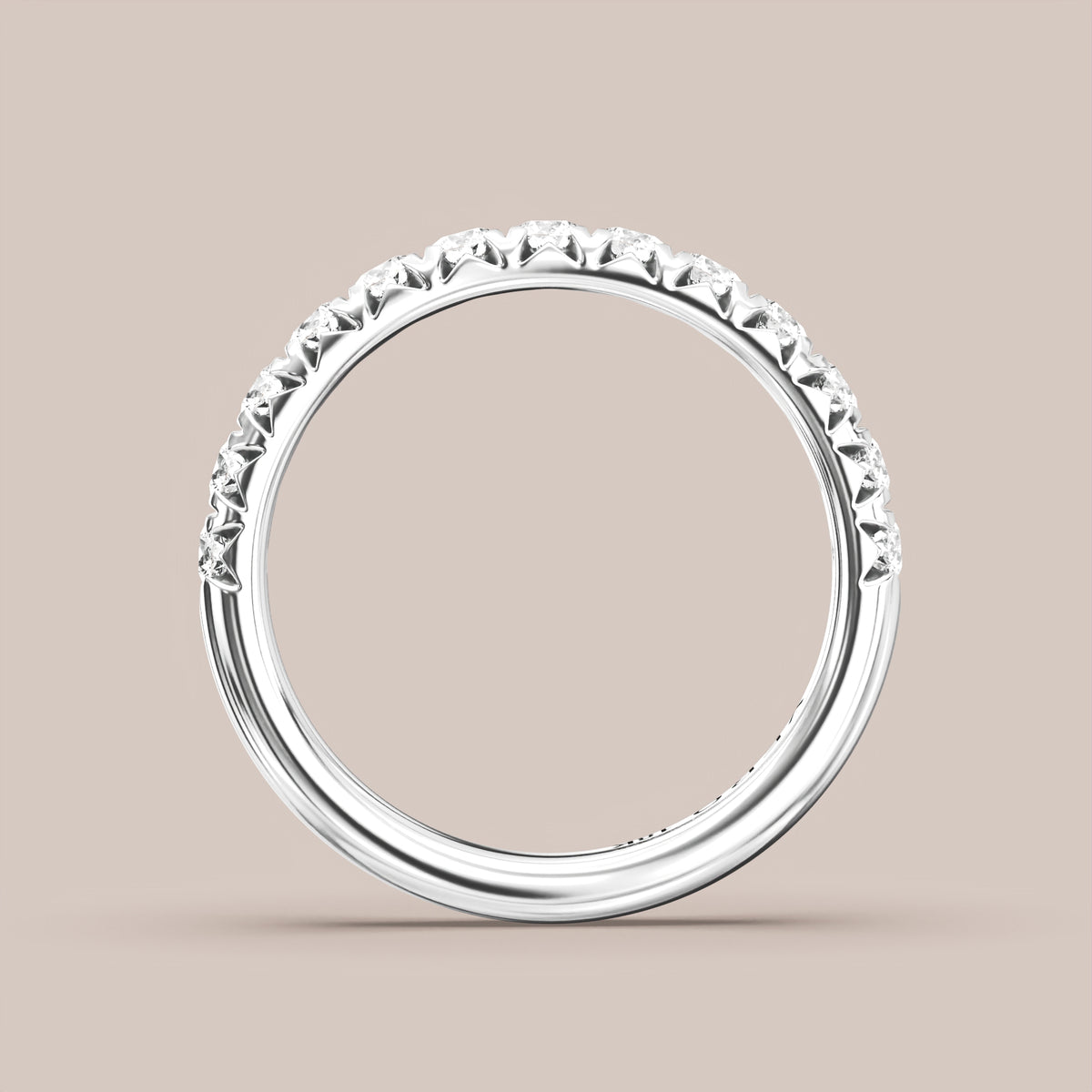 French Set Pave Diamond Band Half Eternity