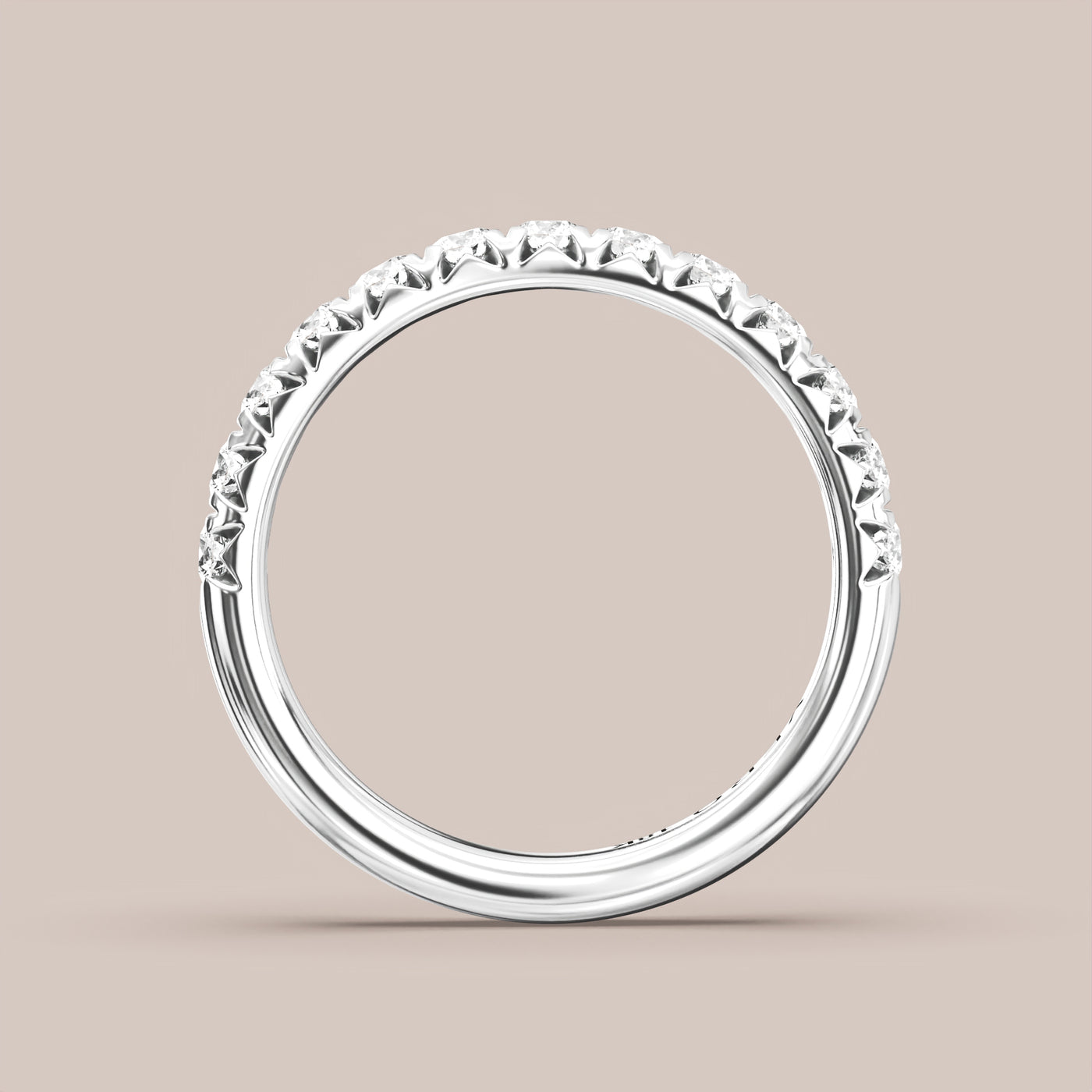 French Set Pave Diamond Band Half Eternity