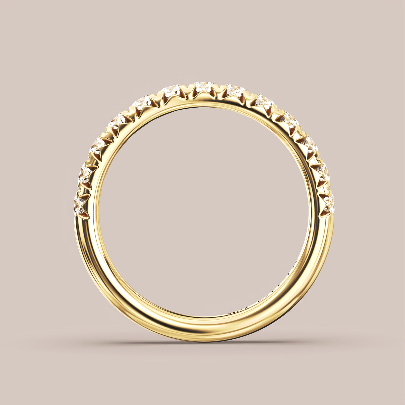 French Set Pave Diamond Band Half Eternity