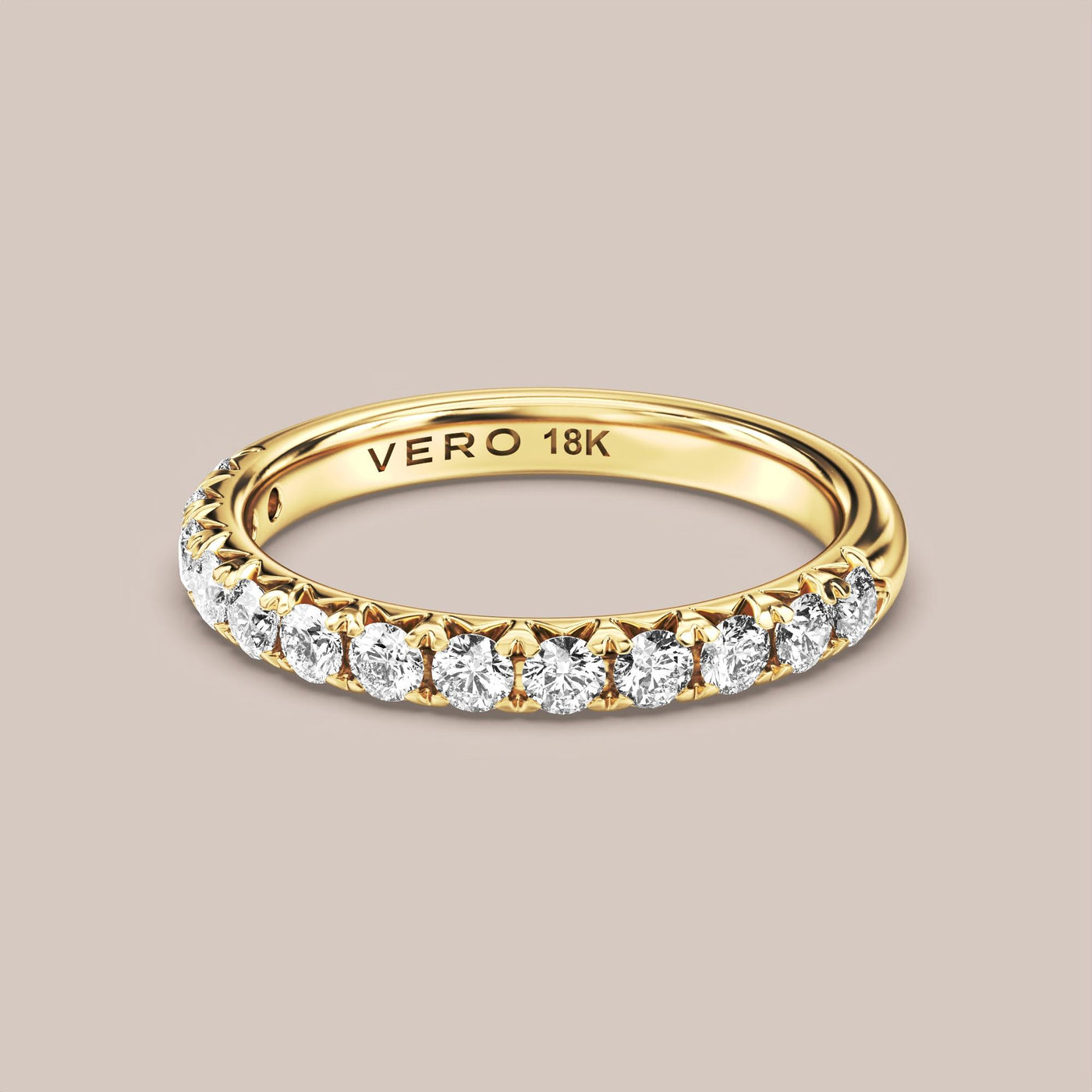French Set Pave Diamond Band Half Eternity