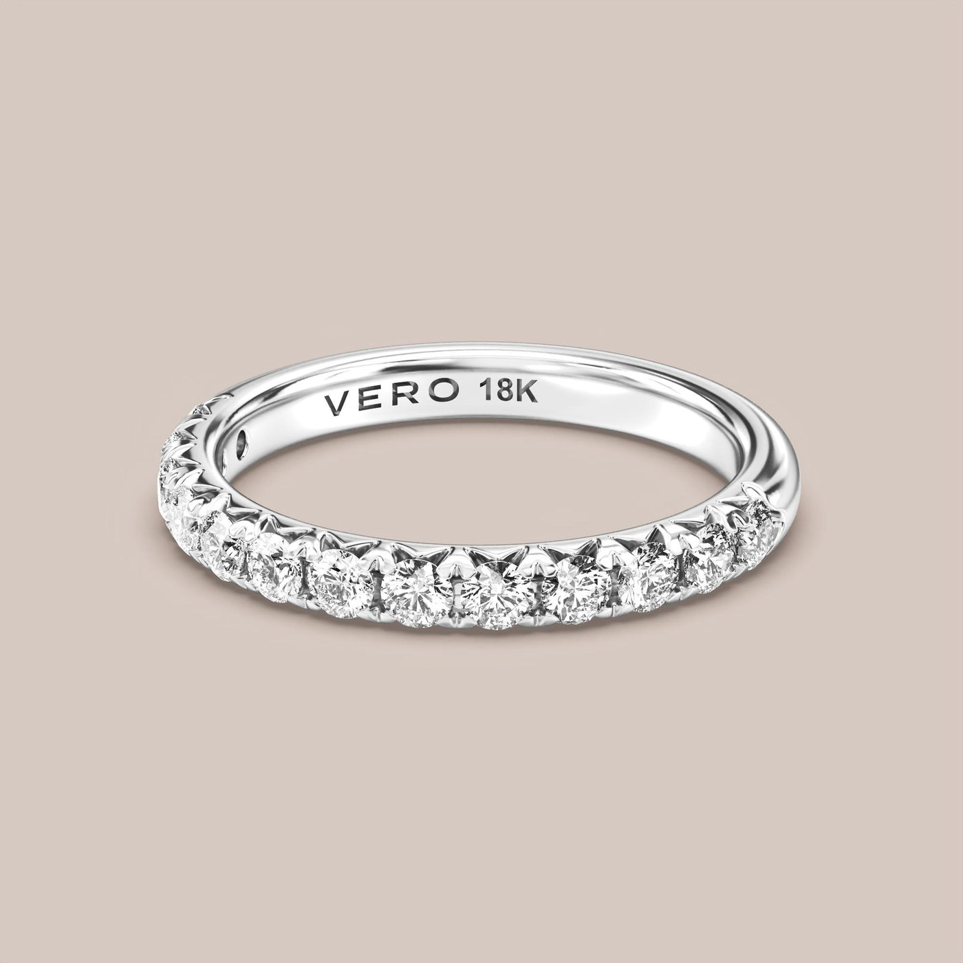 French Set Pave Diamond Band Half Eternity