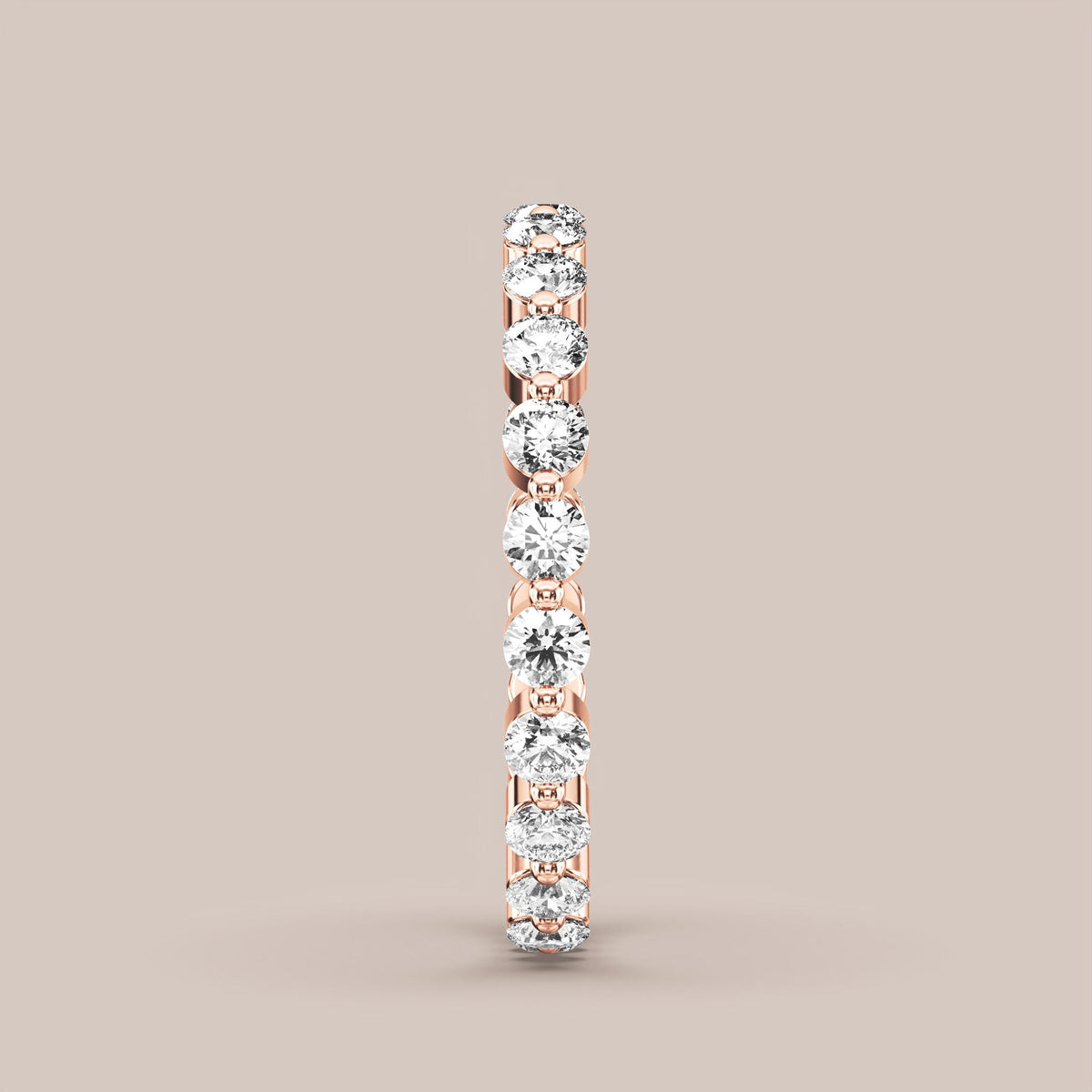 Single Prong Shared Diamond Band Full Eternity