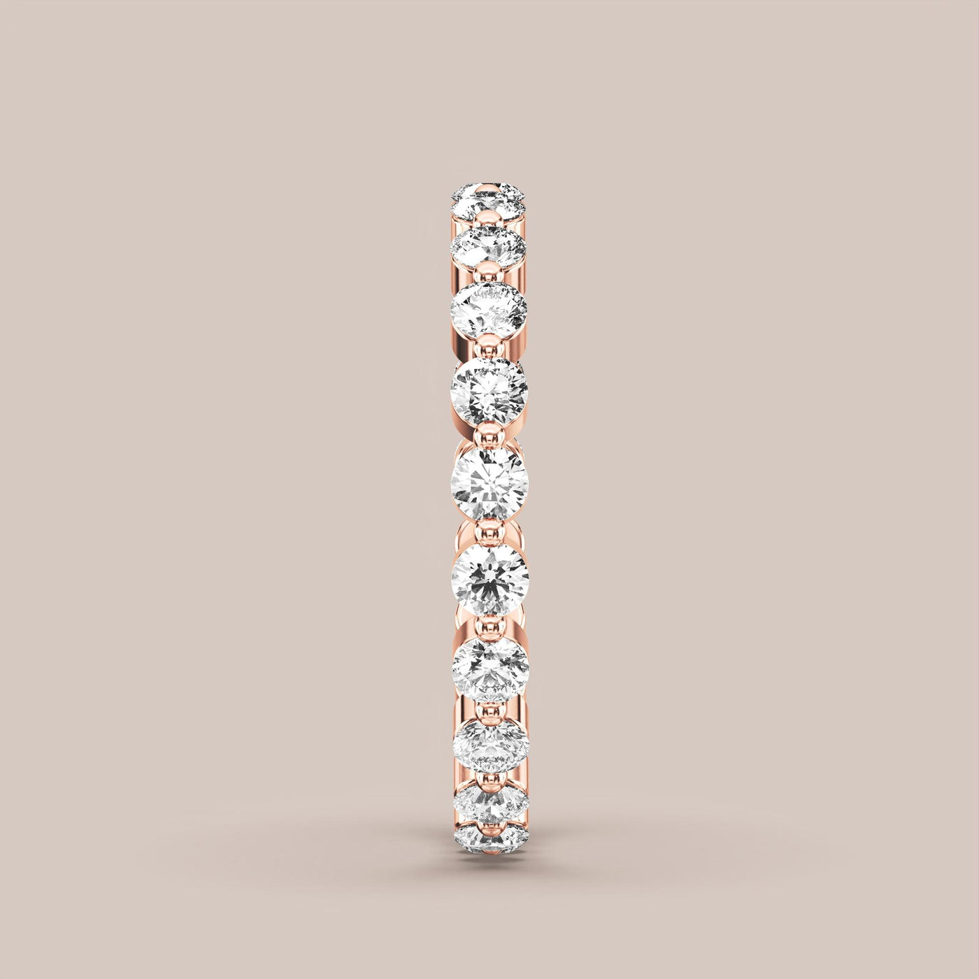 Single Prong Shared Diamond Band Full Eternity