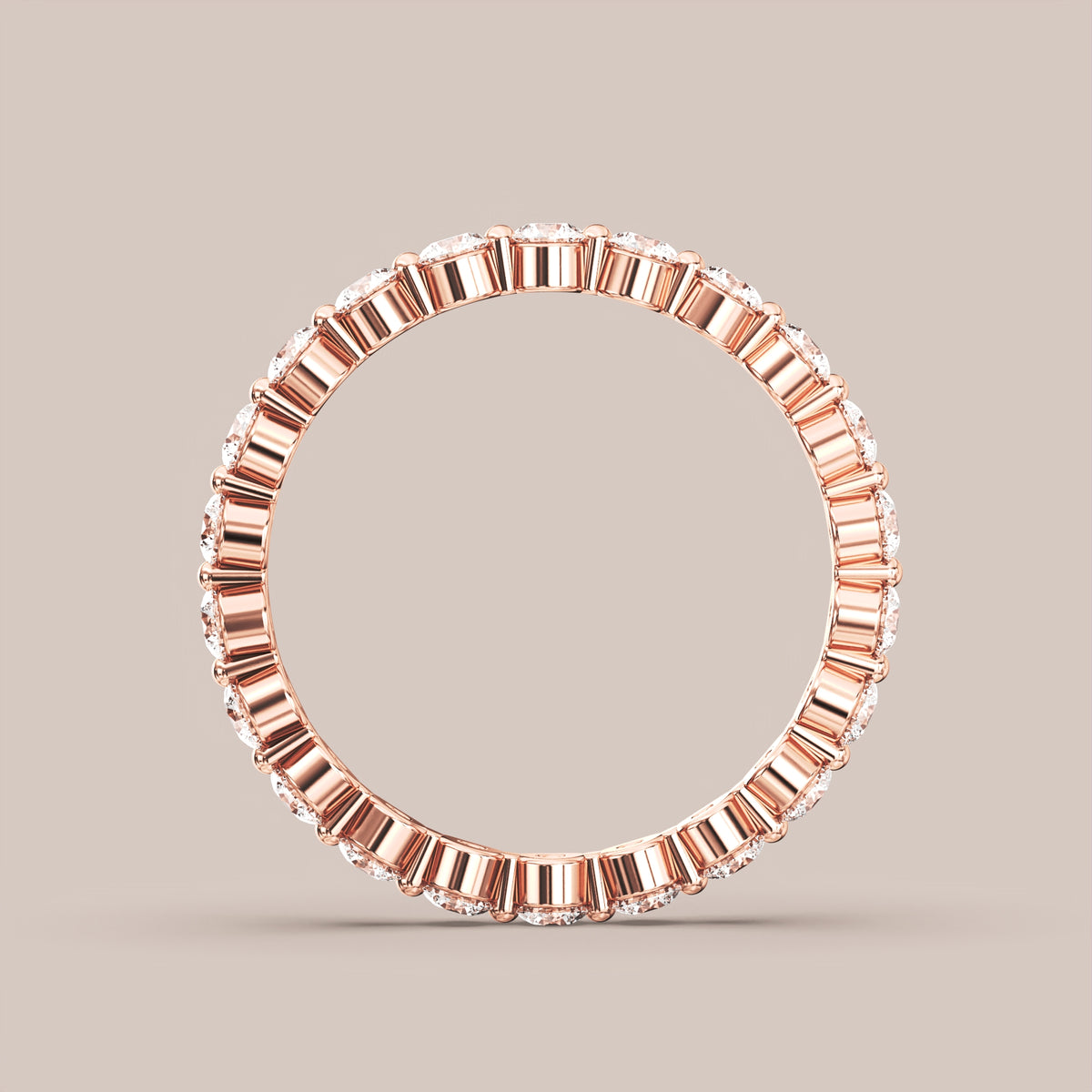 Single Prong Shared Diamond Band Full Eternity