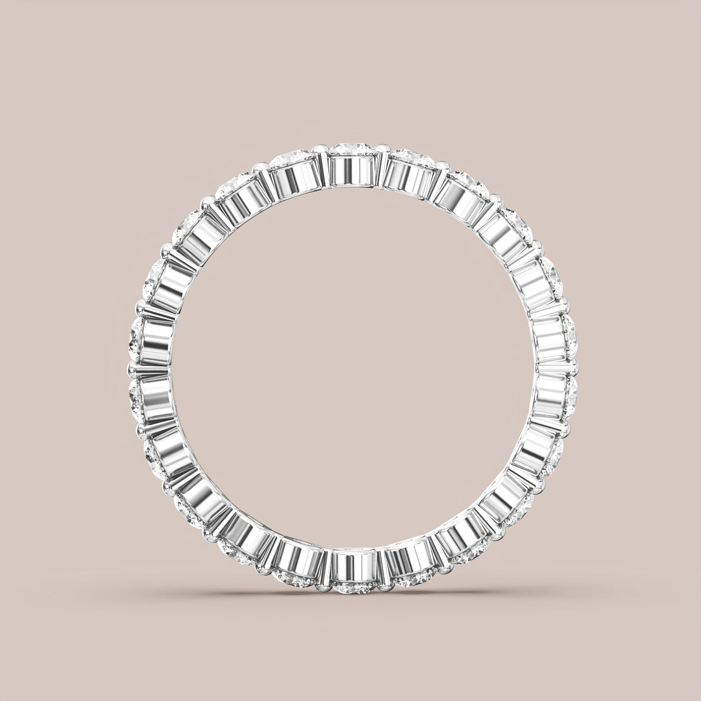 Single Prong Shared Diamond Band Full Eternity