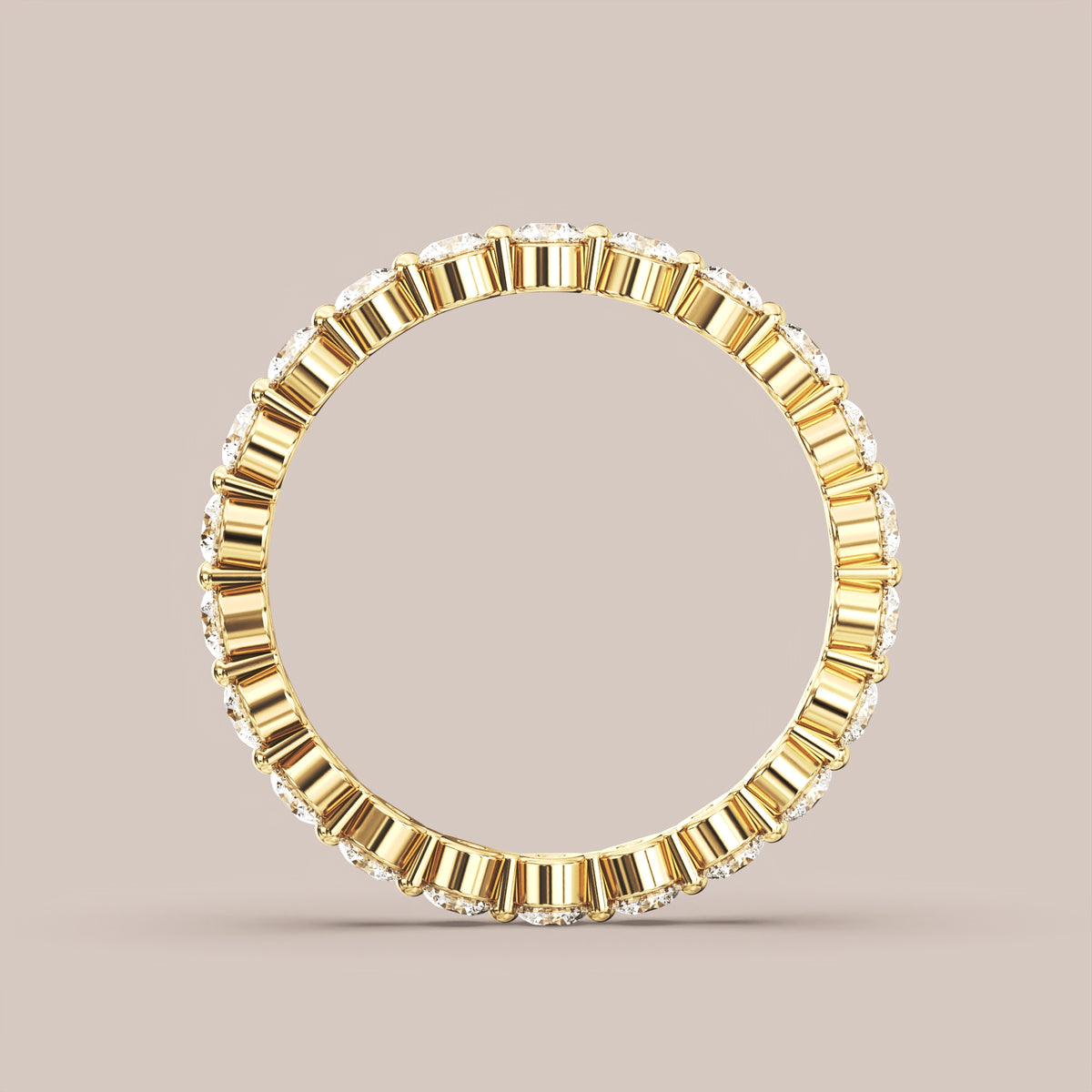 Single Prong Shared Diamond Band Full Eternity