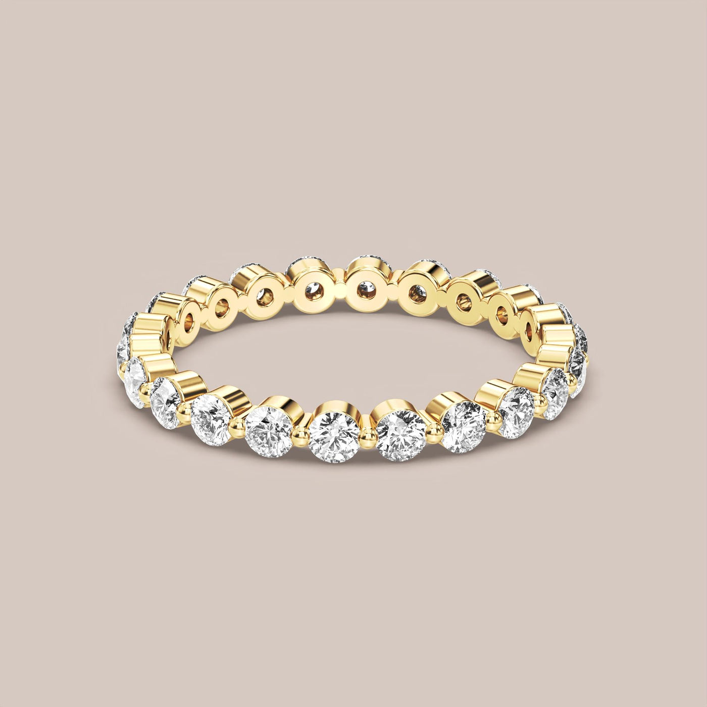 Single Prong Shared Diamond Band Full Eternity
