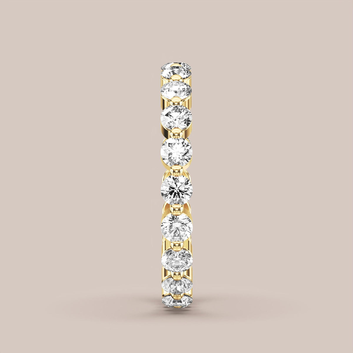 Single Prong Shared Diamond Band Full Eternity