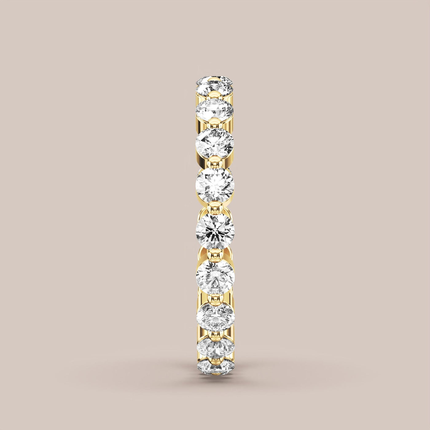Single Prong Shared Diamond Band Full Eternity
