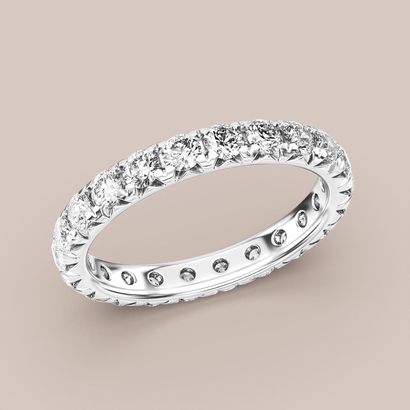 French Set Pave Diamond Band Full Eternity