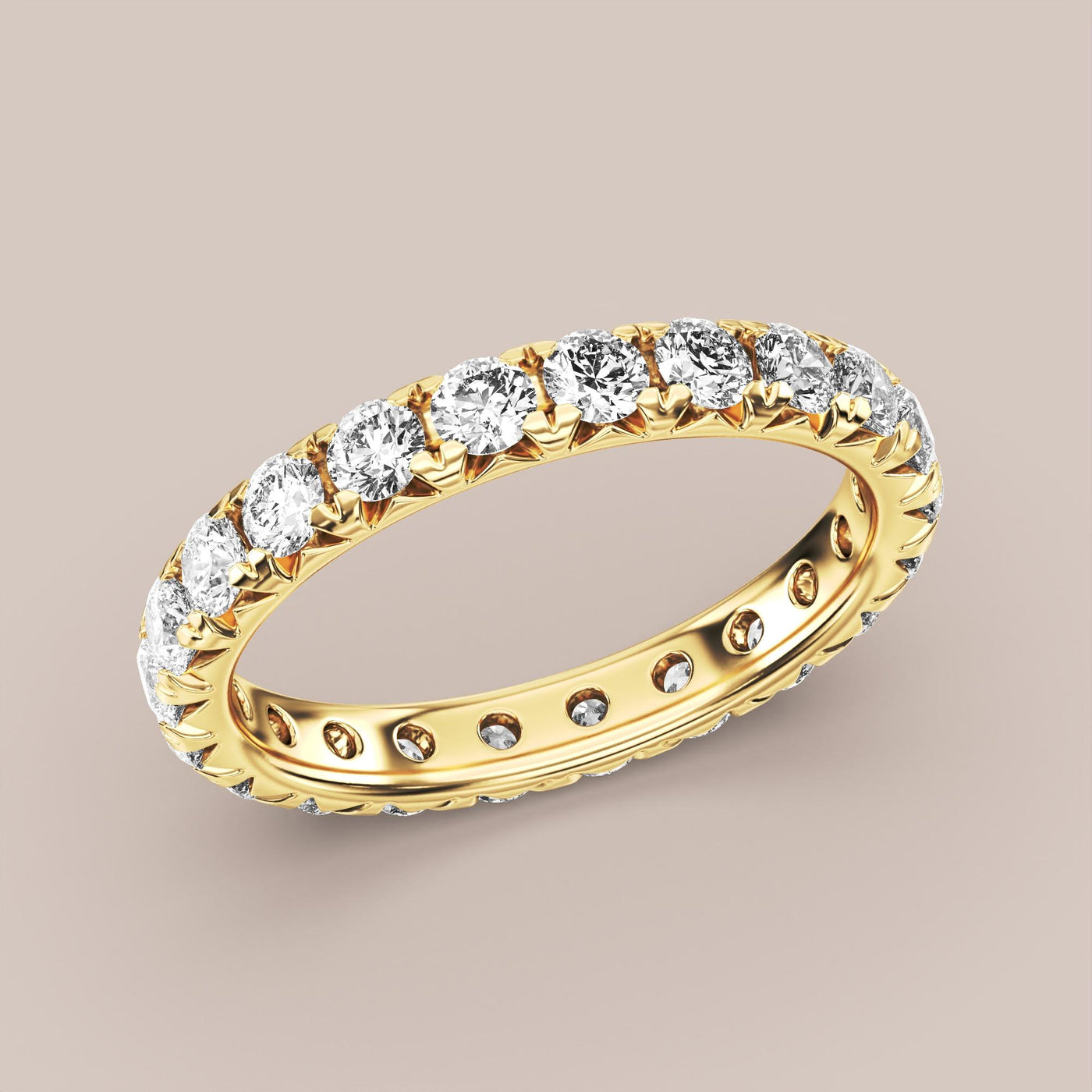 French Set Pave Diamond Band Full Eternity