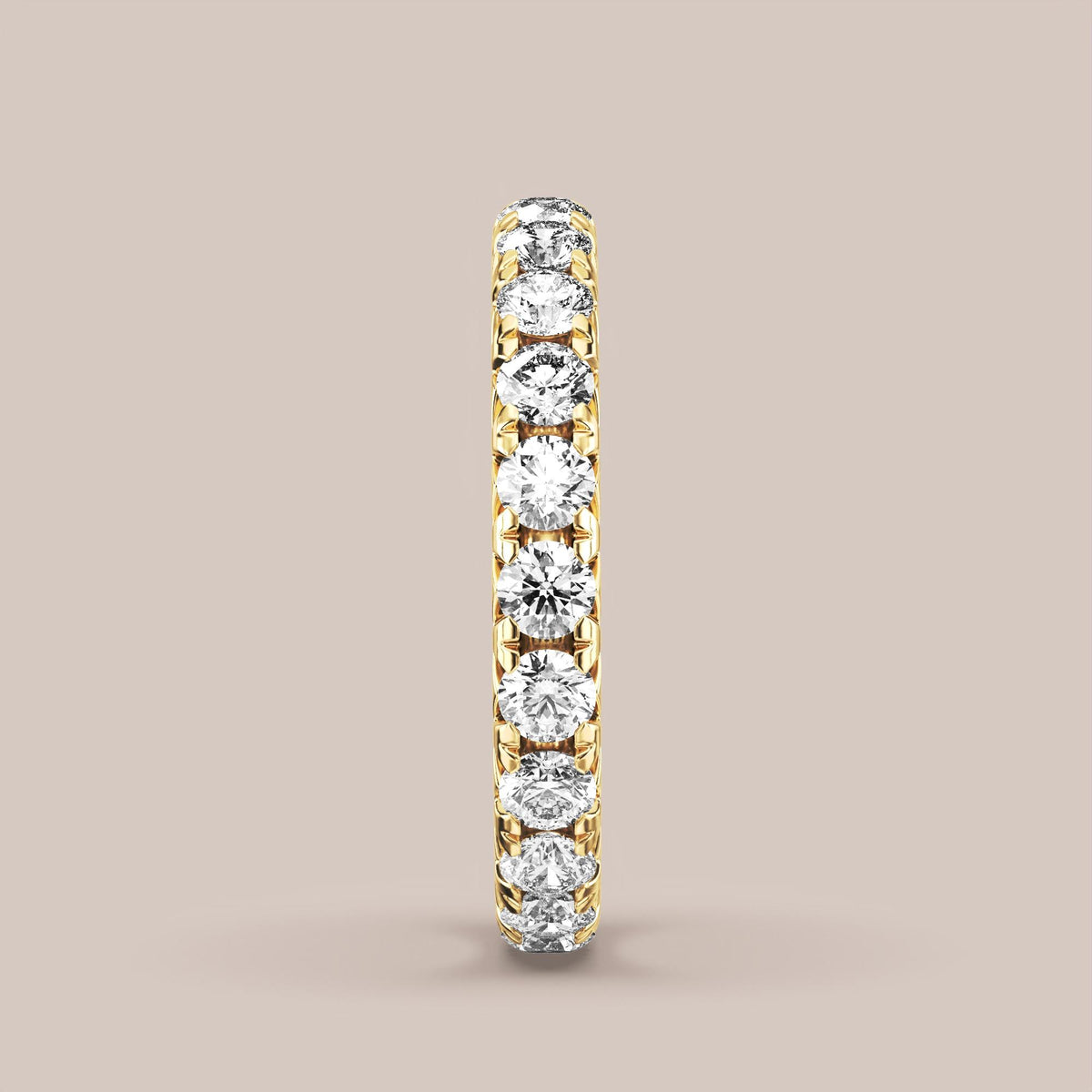 French Set Pave Diamond Band Full Eternity