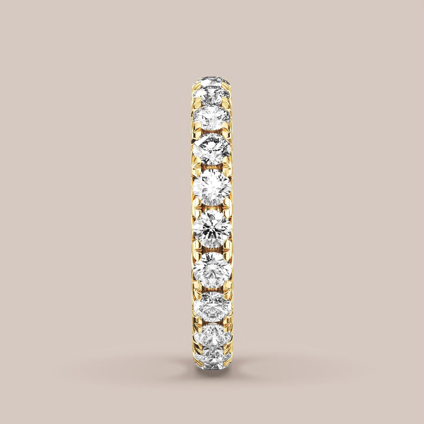 French Set Pave Diamond Band Full Eternity