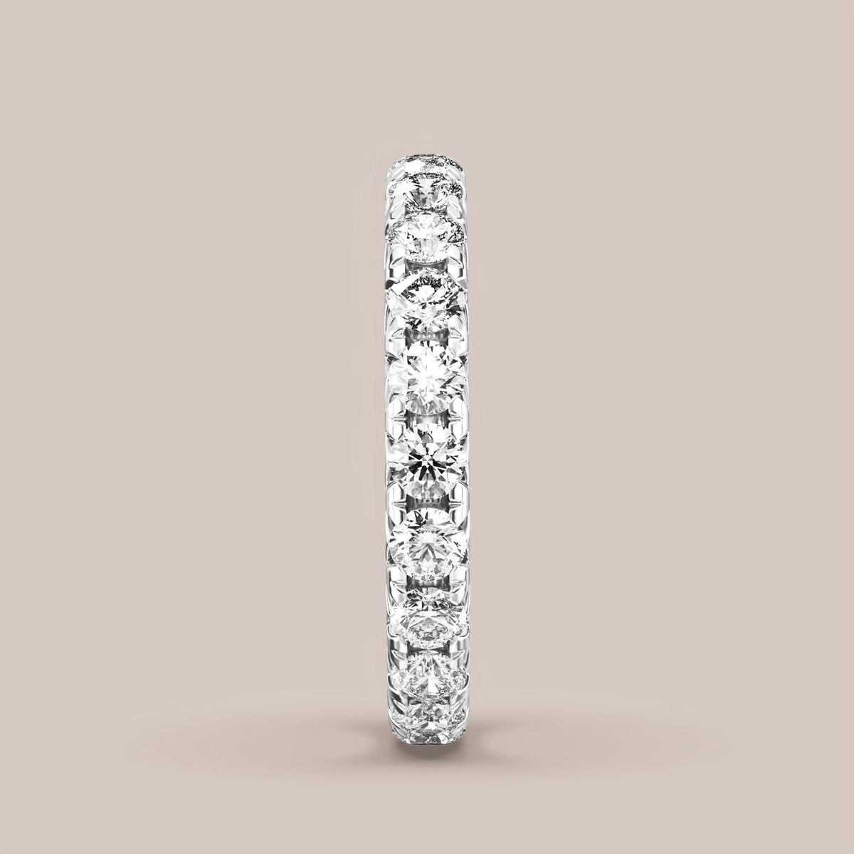 French Set Pave Diamond Band Full Eternity