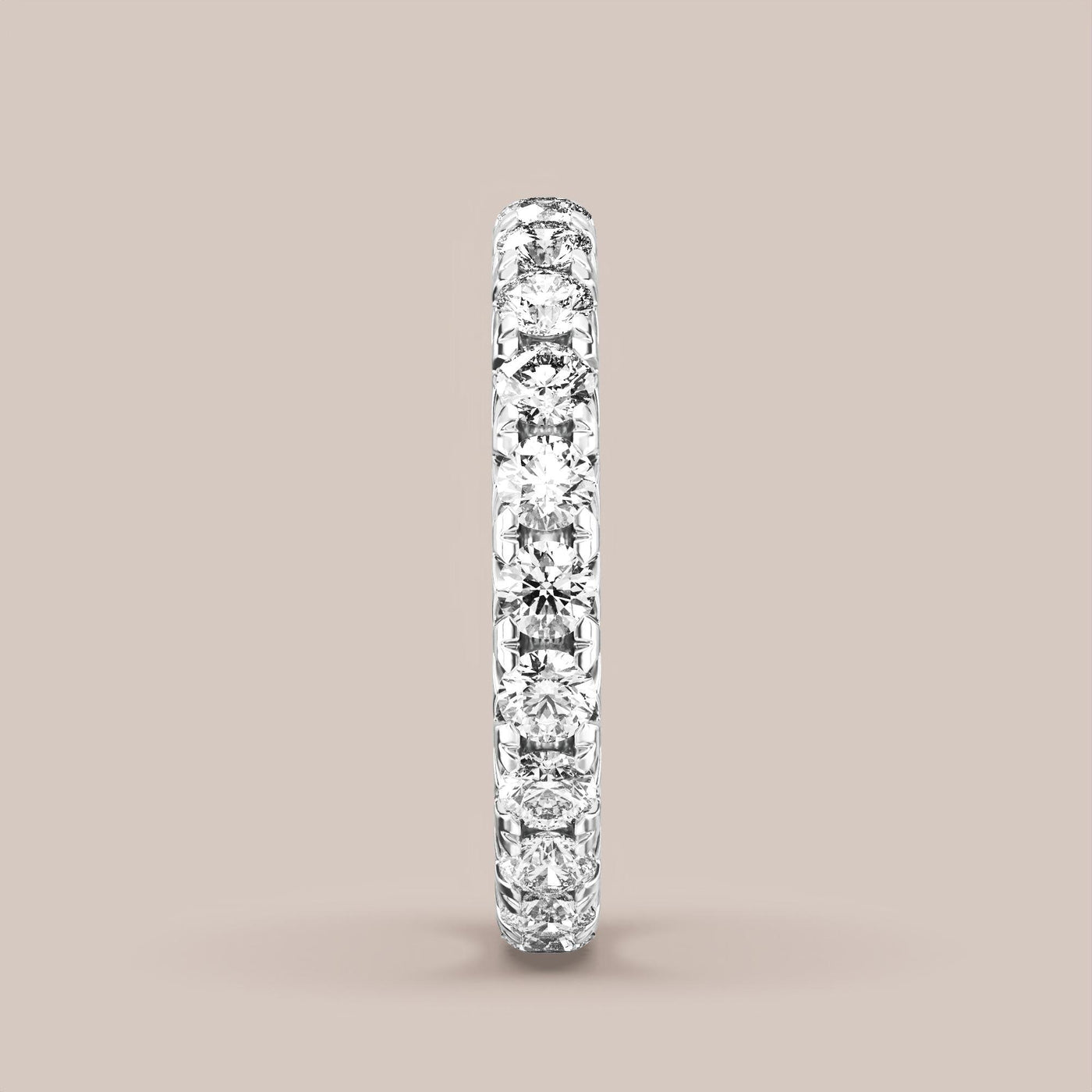 French Set Pave Diamond Band Full Eternity