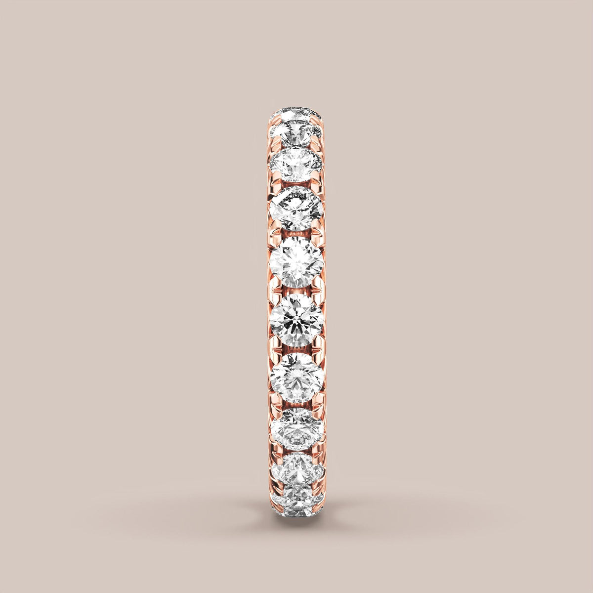 French Set Pave Diamond Band Full Eternity