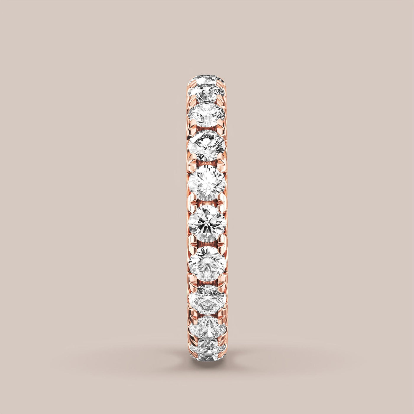 French Set Pave Diamond Band Full Eternity