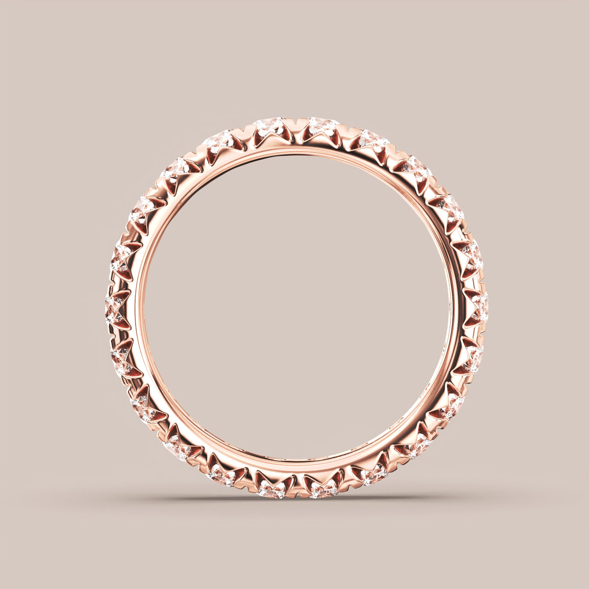 French Set Pave Diamond Band Full Eternity