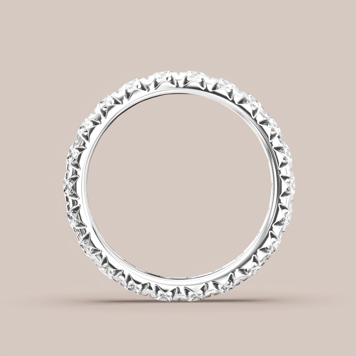 French Set Pave Diamond Band Full Eternity