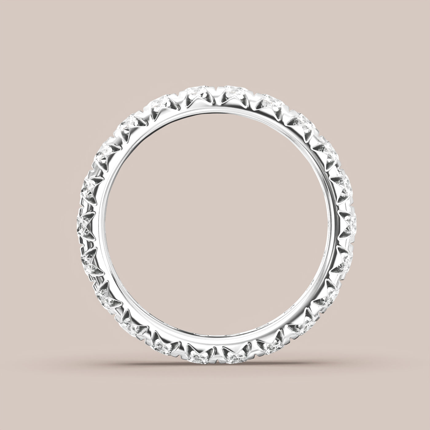 French Set Pave Diamond Band Full Eternity