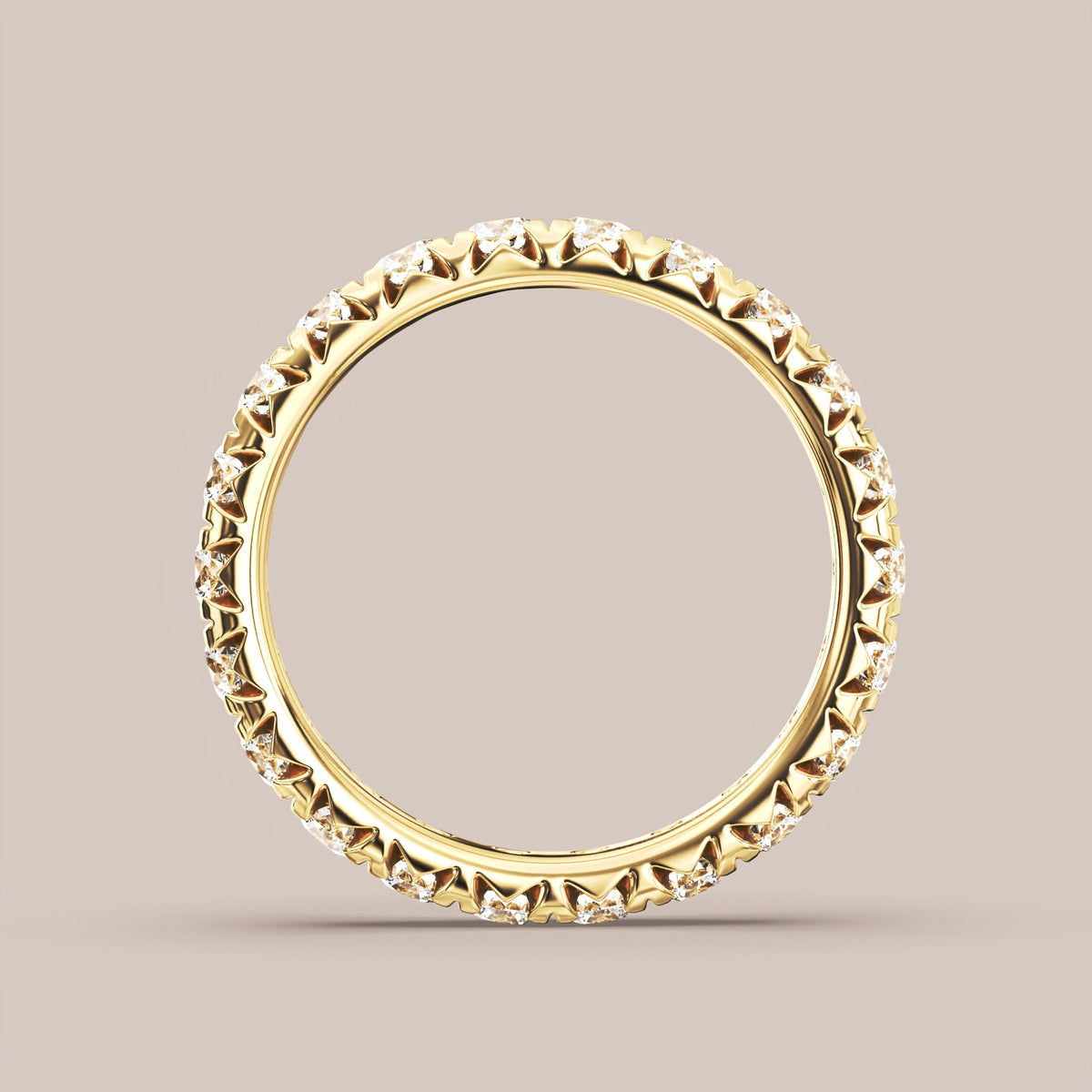French Set Pave Diamond Band Full Eternity
