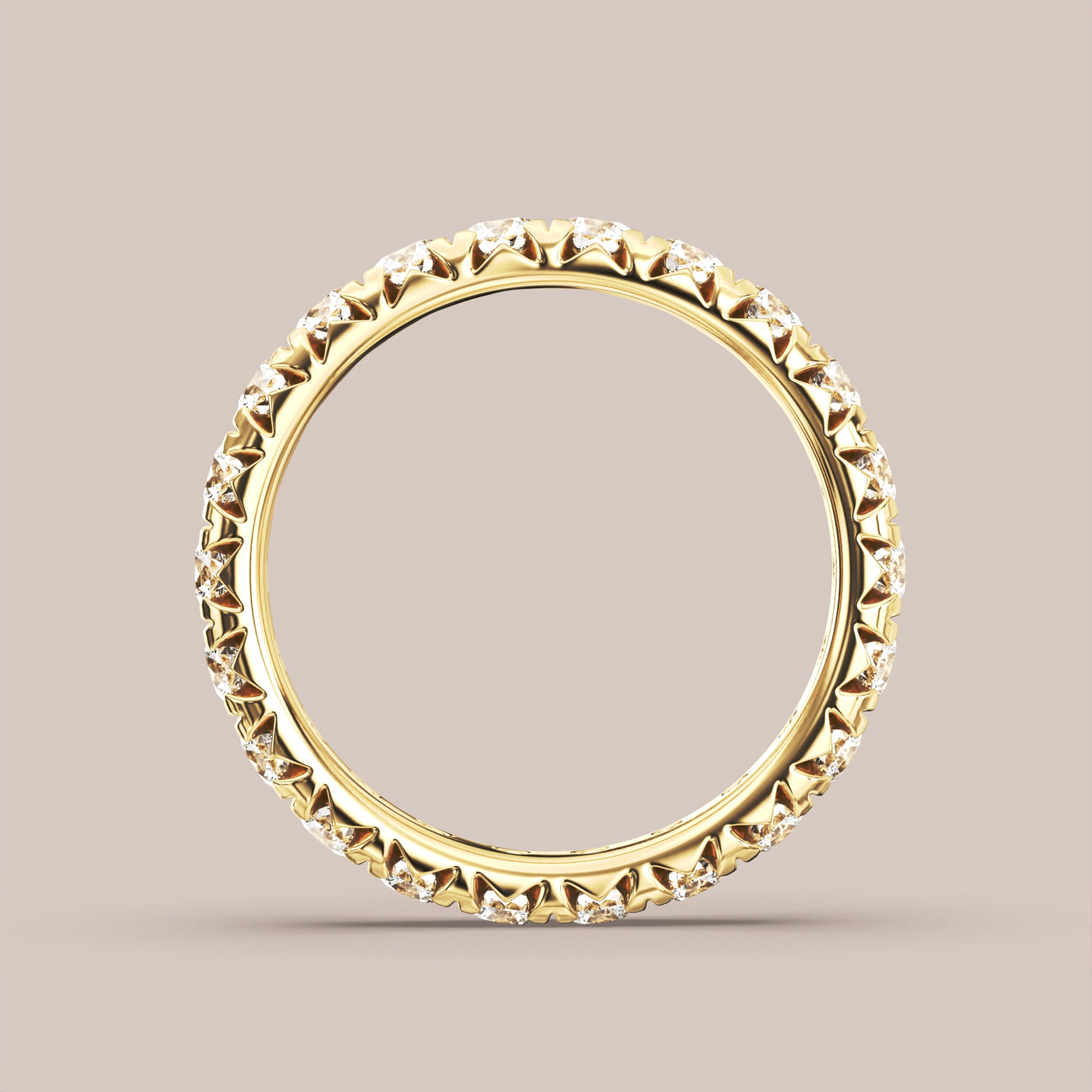 French Set Pave Diamond Band Full Eternity