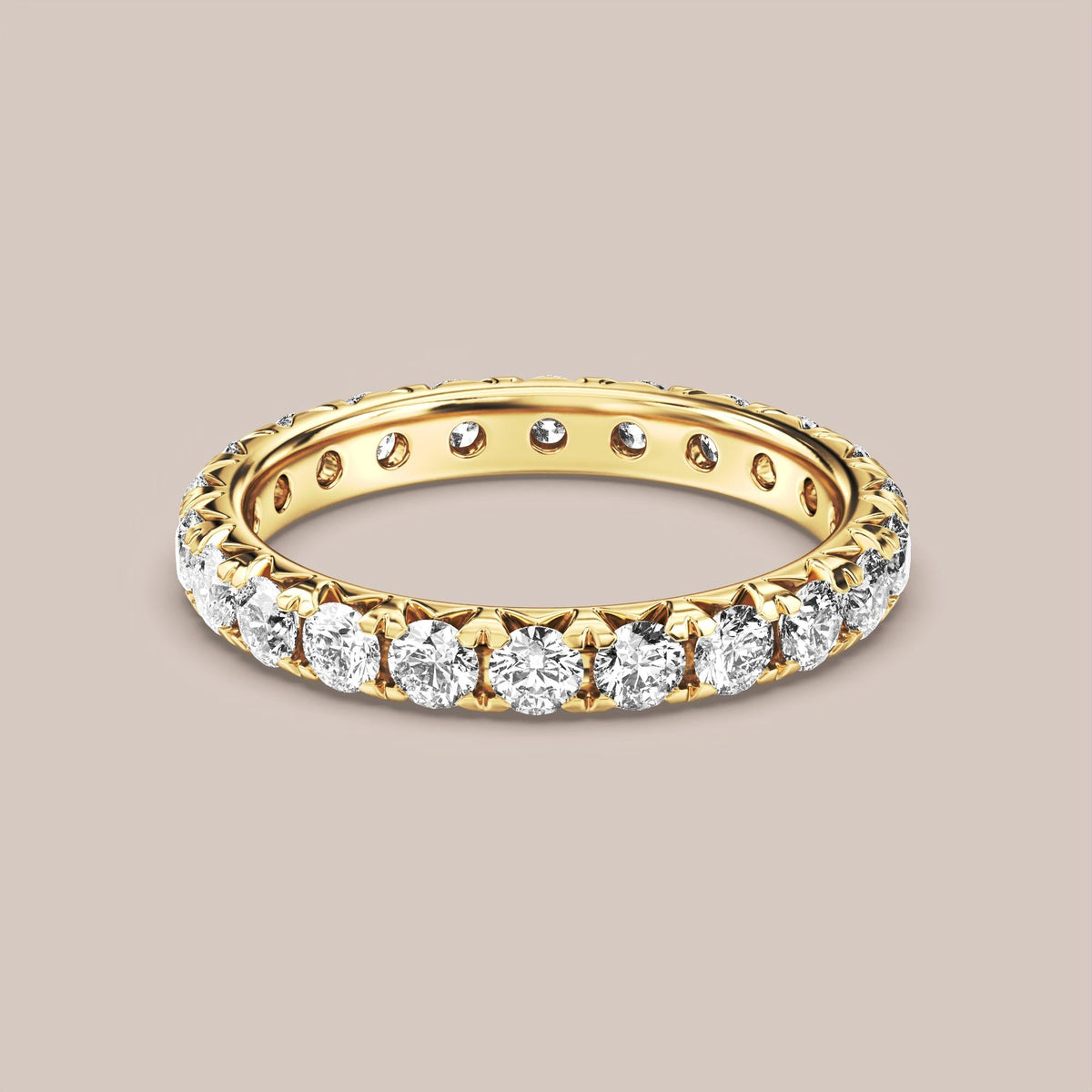 French Set Pave Diamond Band Full Eternity