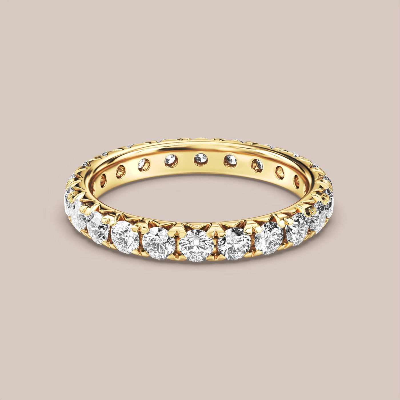 French Set Pave Diamond Band Full Eternity