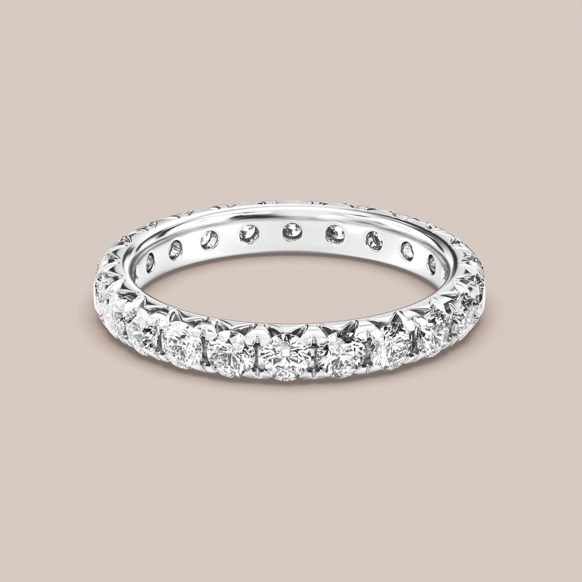 French Set Pave Diamond Band Full Eternity