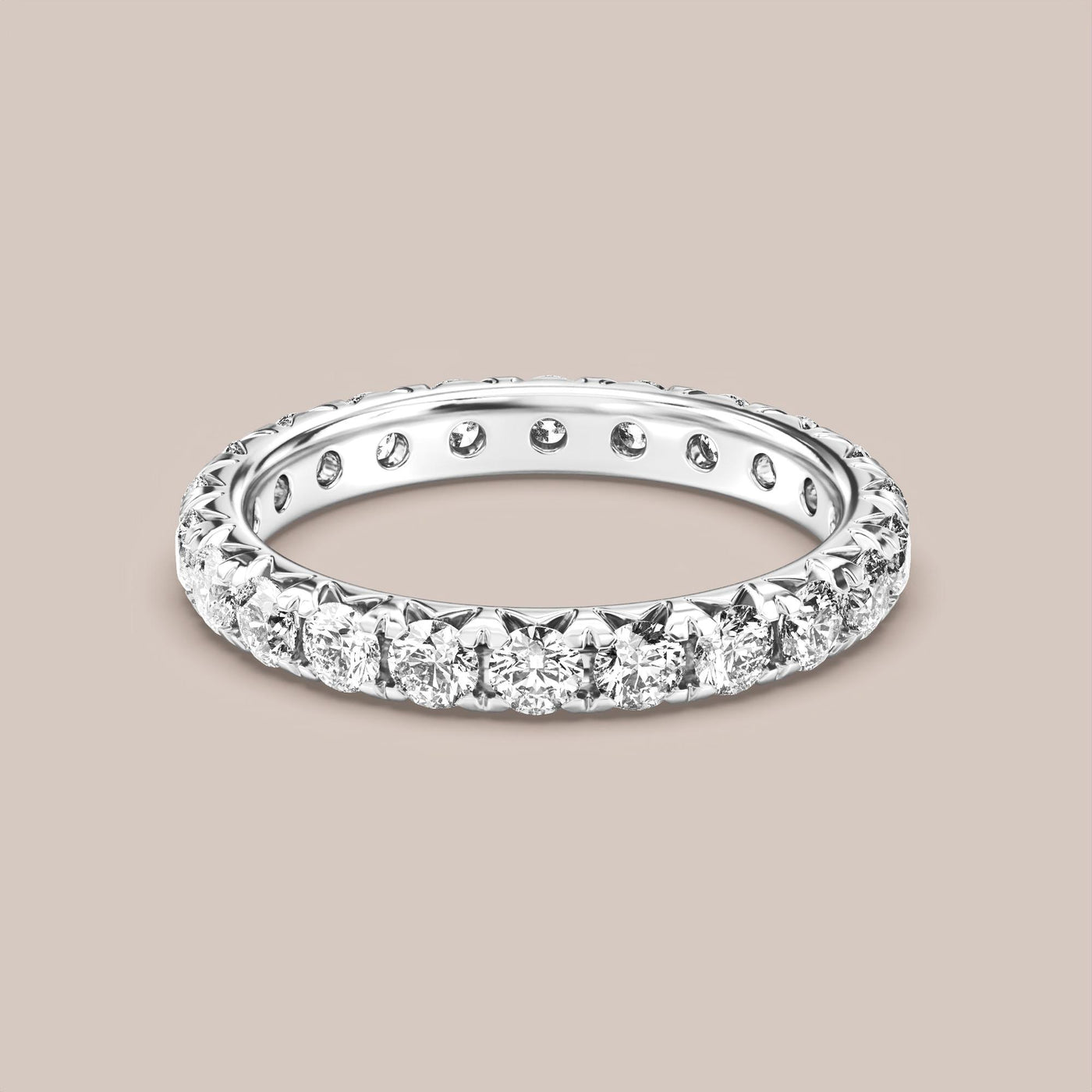 French Set Pave Diamond Band Full Eternity