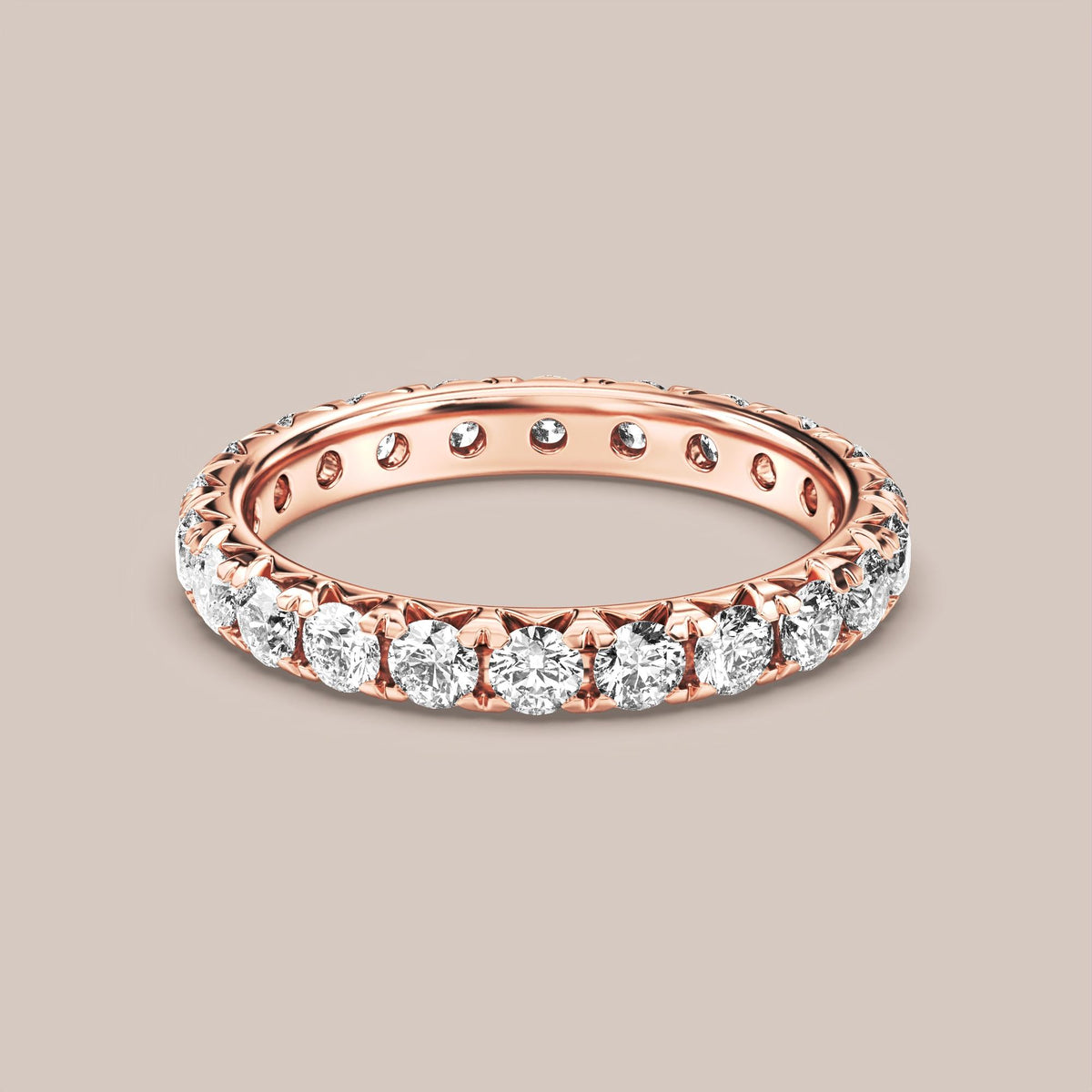 French Set Pave Diamond Band Full Eternity